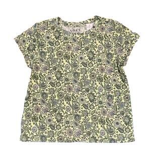 NWT LOFT Green Floral Short Sleeve Cotton Crewneck Tee - SIZE XS